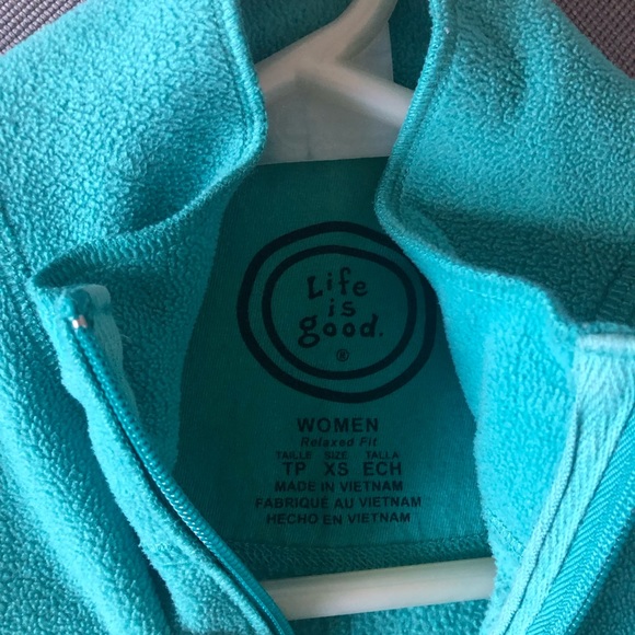 Teal half zip up. Life is good size XS - Picture 2 of 3
